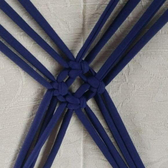 True Craft Women's Criss Cross Aztec Blue Bikini Swim Bathing Suit Top XL - Picture 5 of 8